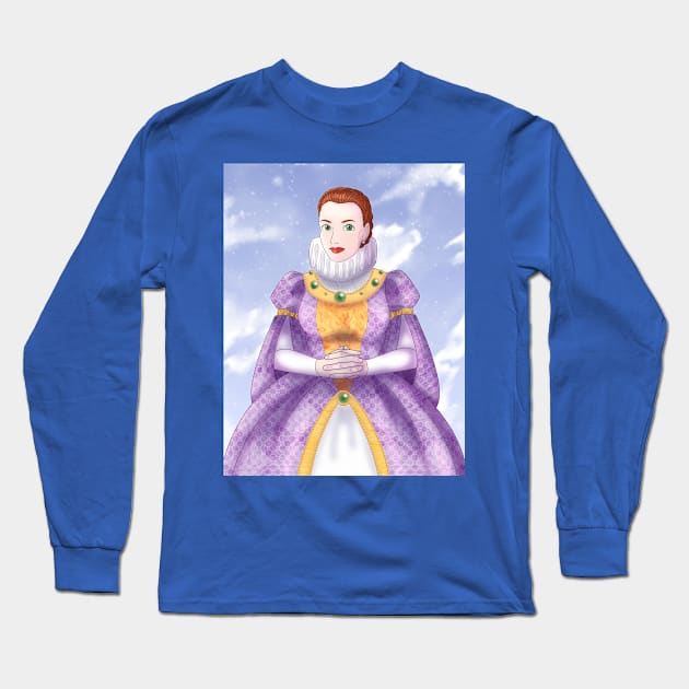 Queen Portrait Long Sleeve T-Shirt by LaurenPatrick